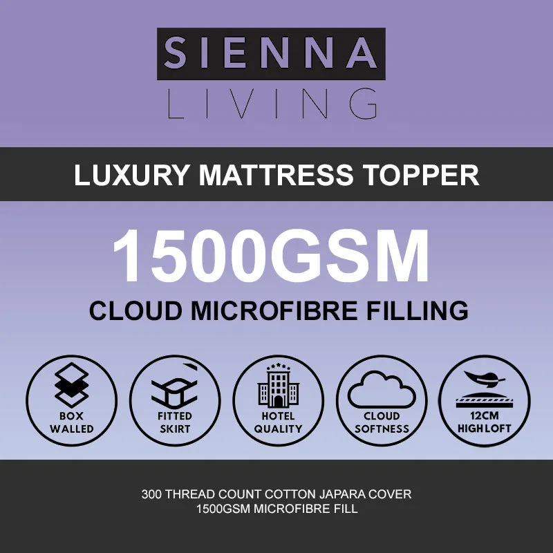 Sienna Living Luxury 1500GSM Mattress Topper