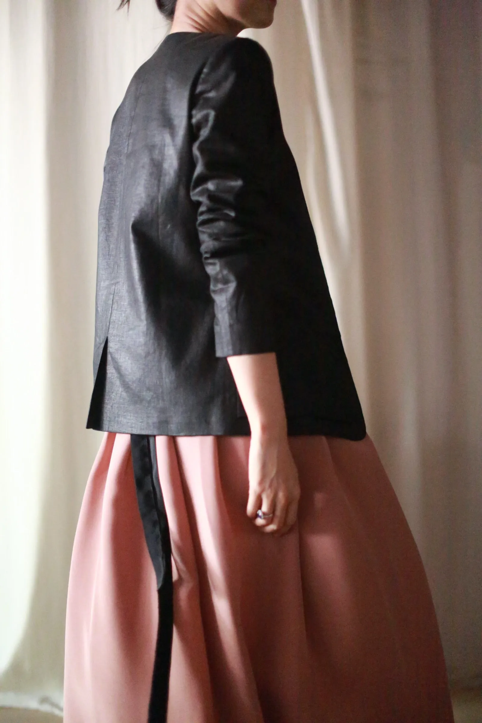 Silk Pleated Wrap Skirt