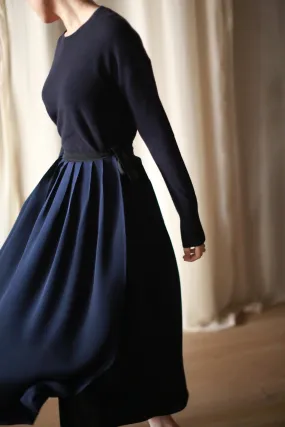 Silk Pleated Wrap Skirt