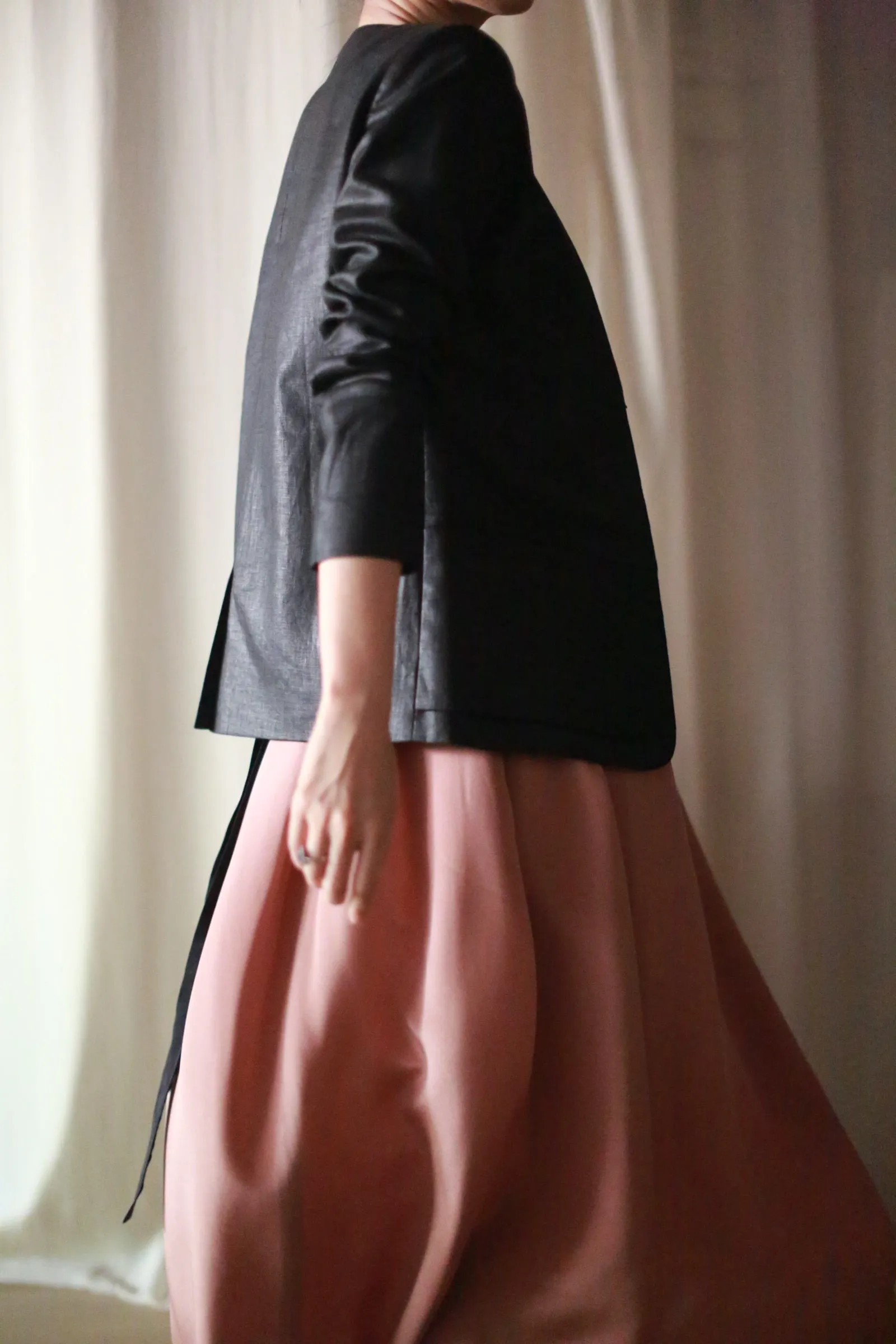 Silk Pleated Wrap Skirt