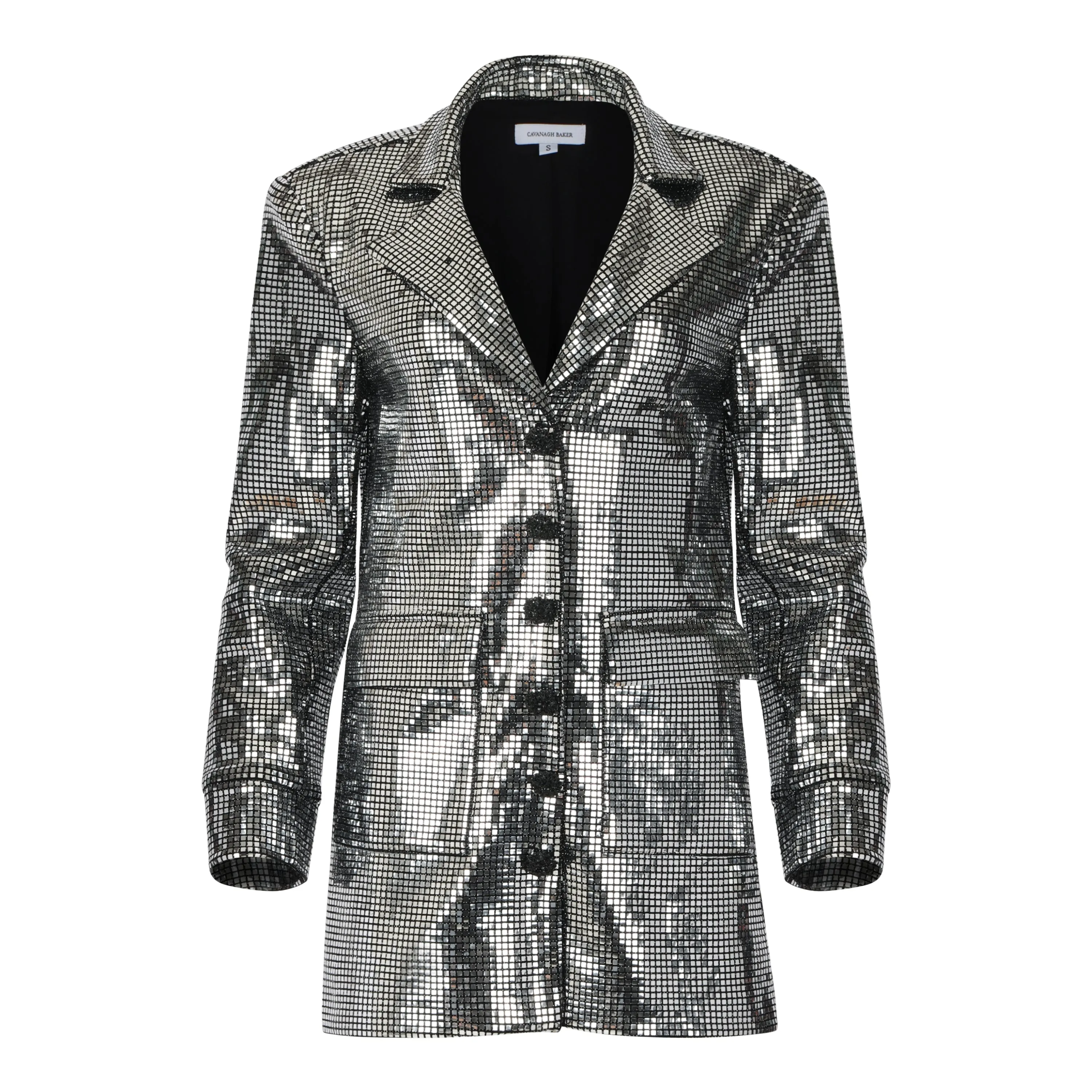 Silver Disco Ball Boyfriend Blazer