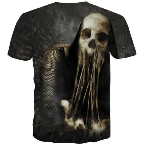 Skull T shirts Men Terror T-shirts 3d Skeleton T shirts Funny Hip Hop T-shirts Graphic Gothic Tshirts Cool Short Sleeve