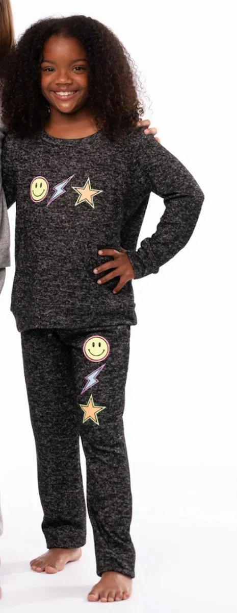 SMILEY & LIGHTNING BOLT SWEATPANTS