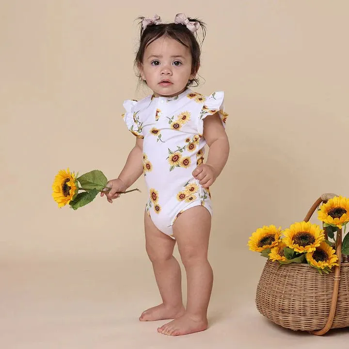 Snuggle Hunny SS Bodysuit w/ Frill - Sunflower