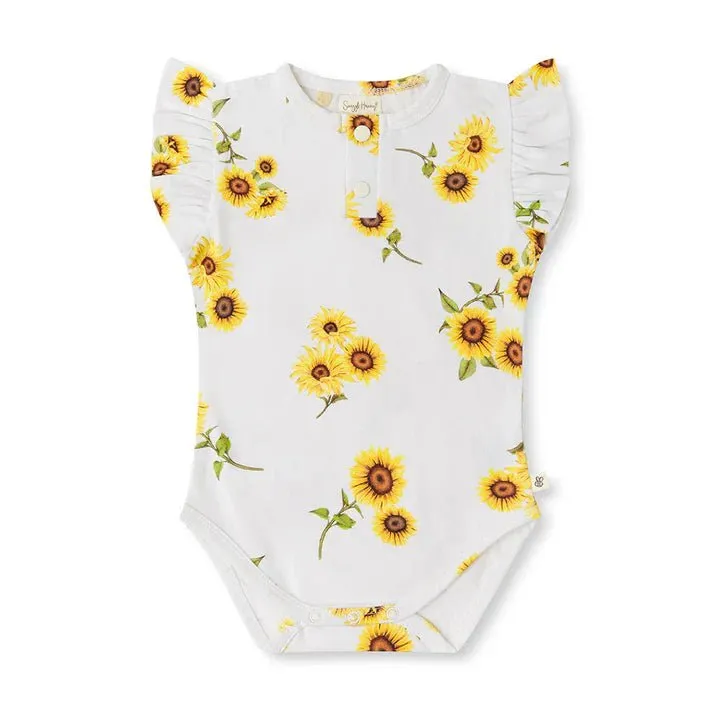 Snuggle Hunny SS Bodysuit w/ Frill - Sunflower