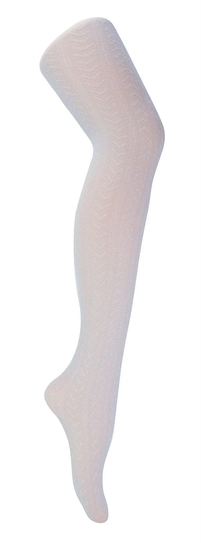 Sock Snob - Glitter Tights (WHT/SILVER CHEVRON)