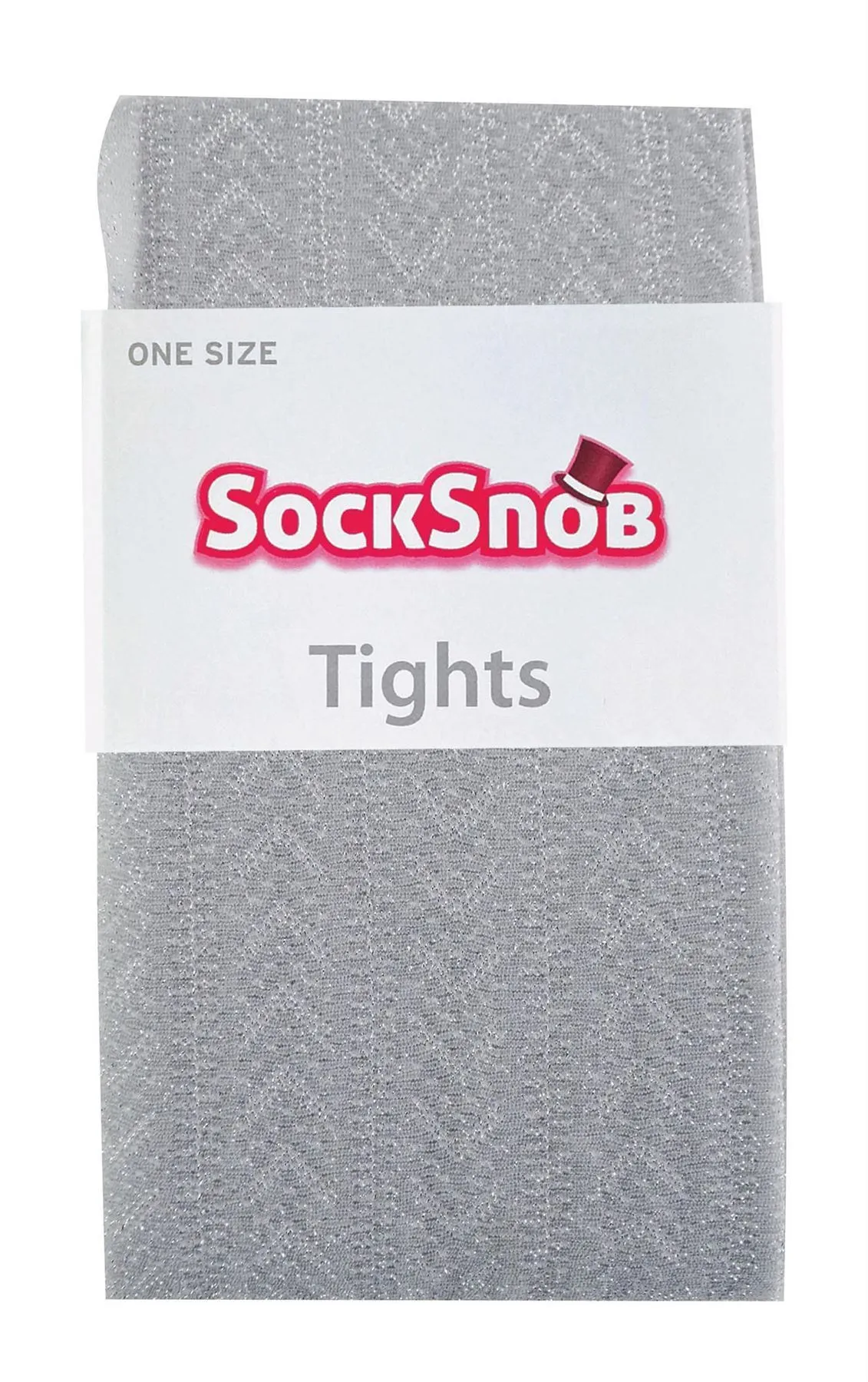 Sock Snob - Glitter Tights (WHT/SILVER CHEVRON)