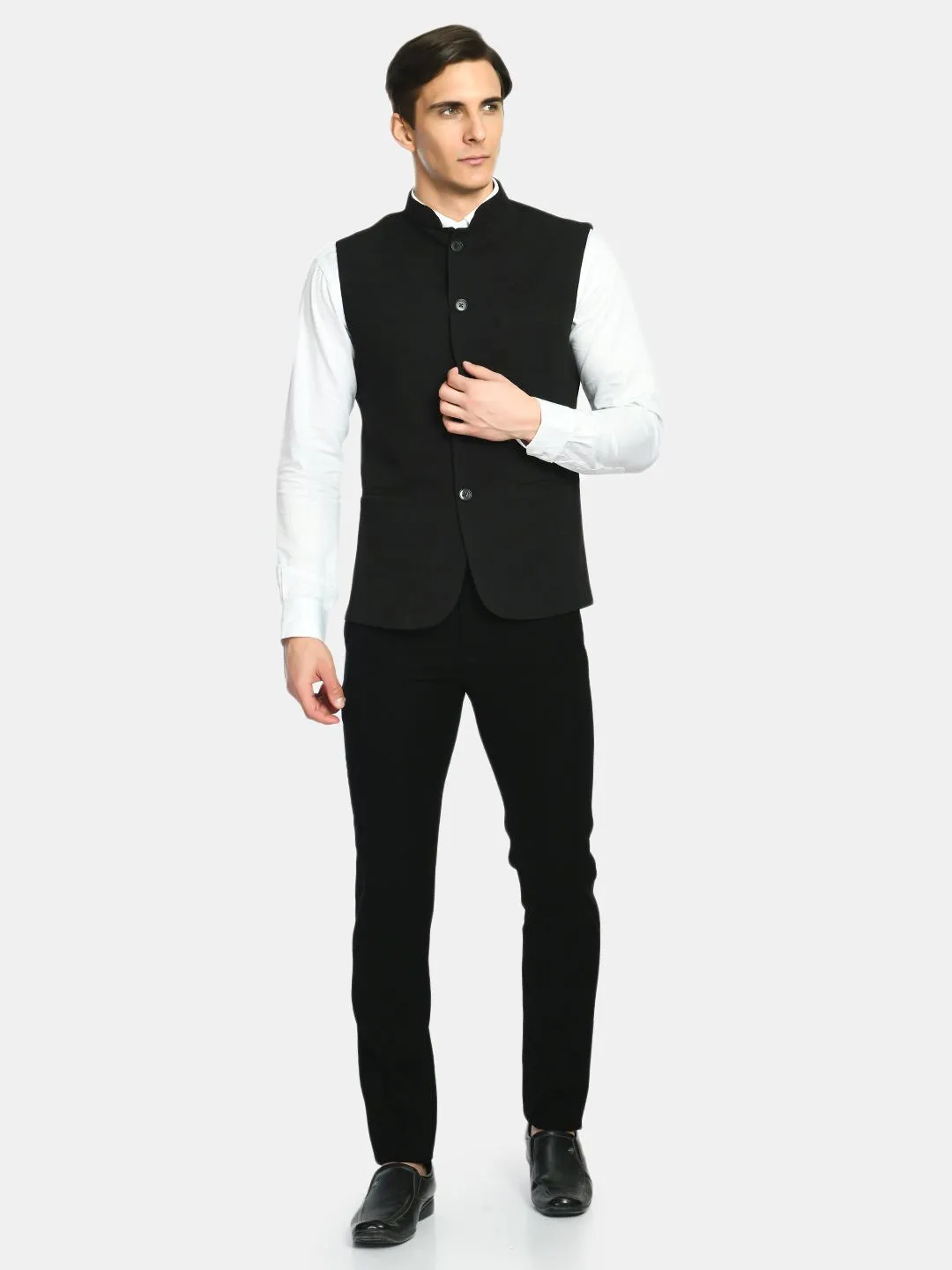 Solid Imported Knit Men's Nehru Jacket