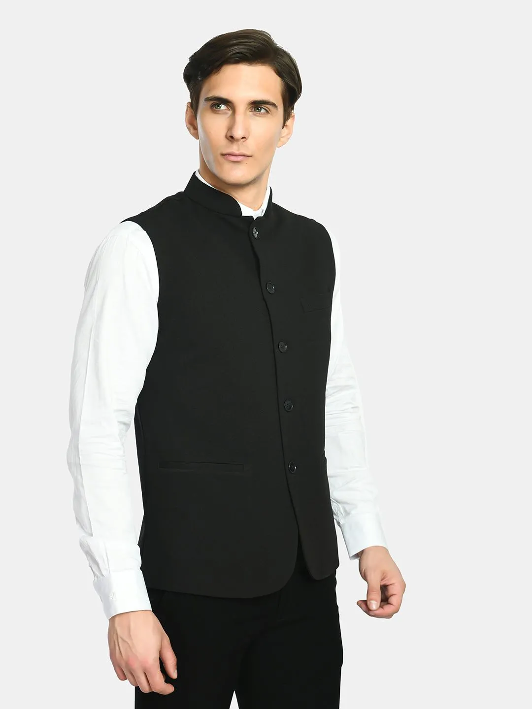 Solid Imported Knit Men's Nehru Jacket