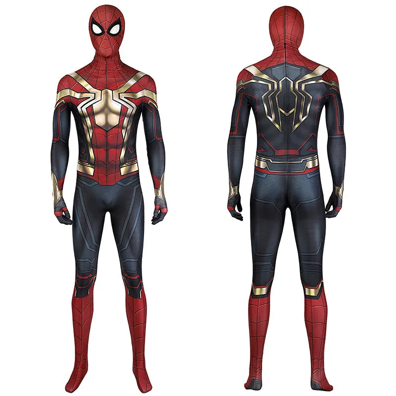 Spider-Man 3 Costume Spiderman No Way Home Peter Parker Cosplay Superhero Gold Jumpsuit