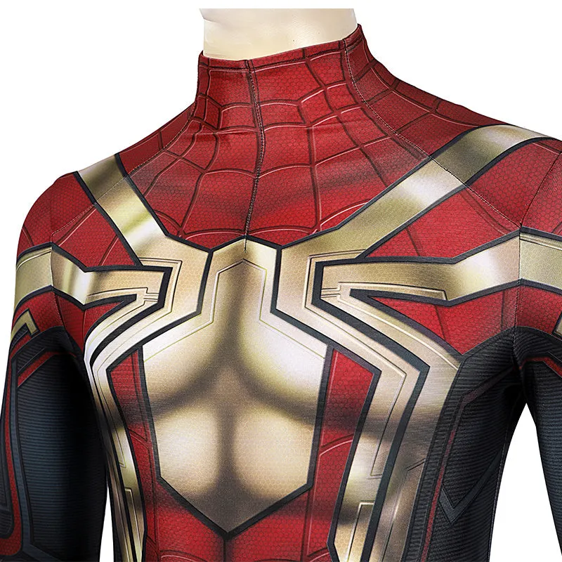 Spider-Man 3 Costume Spiderman No Way Home Peter Parker Cosplay Superhero Gold Jumpsuit