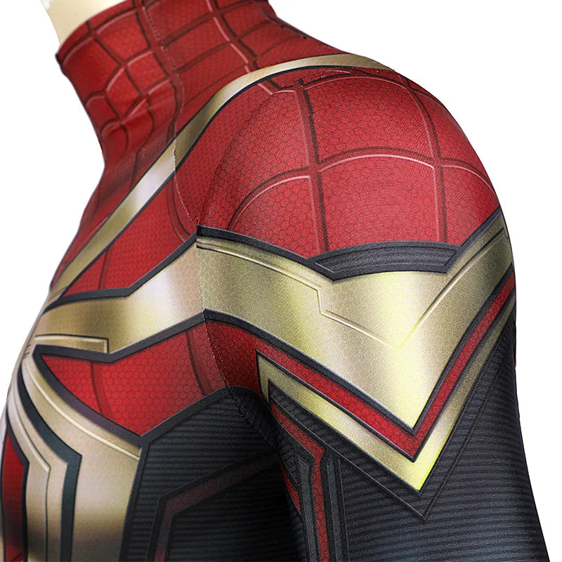 Spider-Man 3 Costume Spiderman No Way Home Peter Parker Cosplay Superhero Gold Jumpsuit