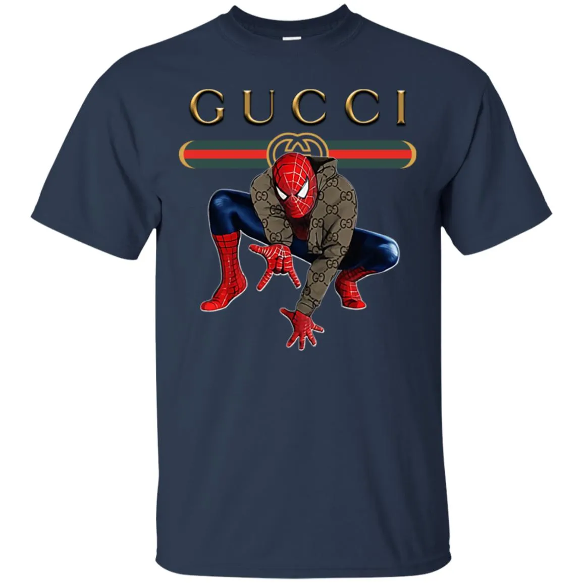 Spider Man Gucci Funny  Trend T- Shirt Men Cotton T-Shirt