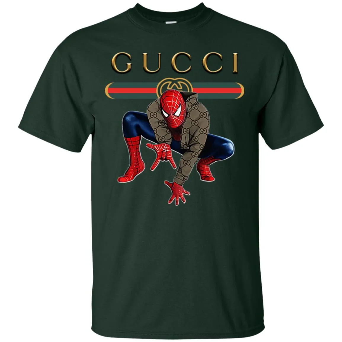 Spider Man Gucci Funny  Trend T- Shirt Men Cotton T-Shirt