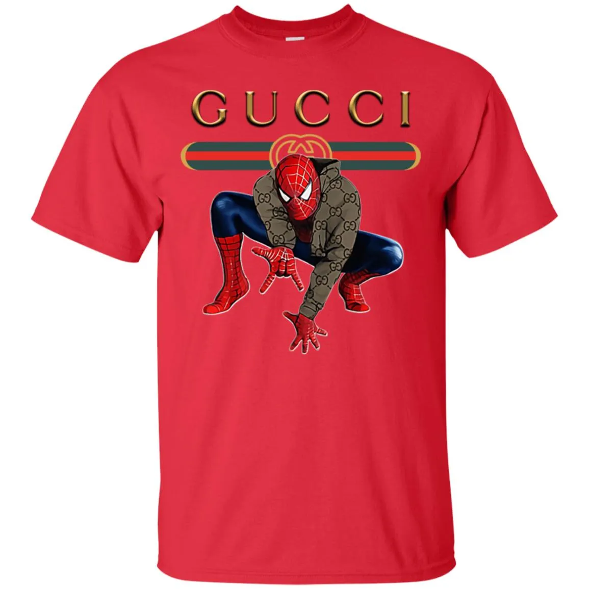 Spider Man Gucci Funny  Trend T- Shirt Men Cotton T-Shirt