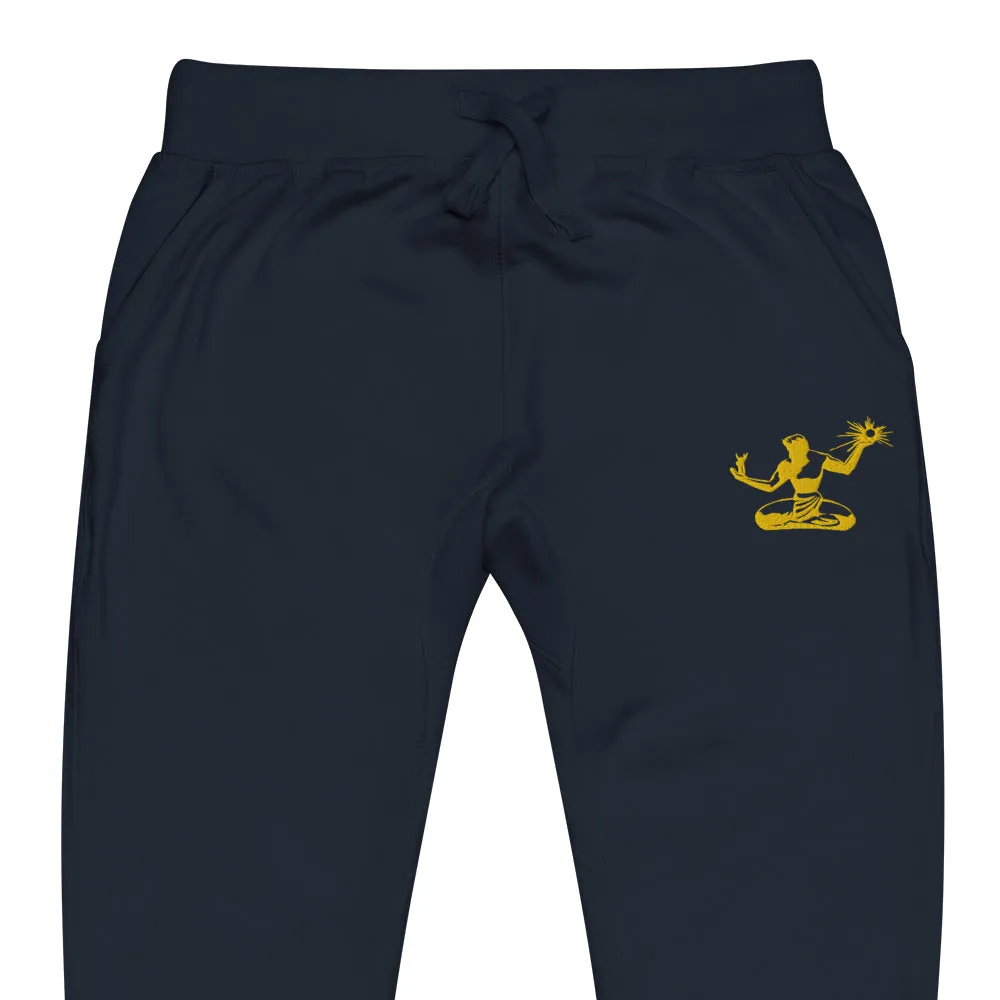 Spirit of Detroit Premium Embroidered Unisex Fleece Sweatpants - Navy / Gold