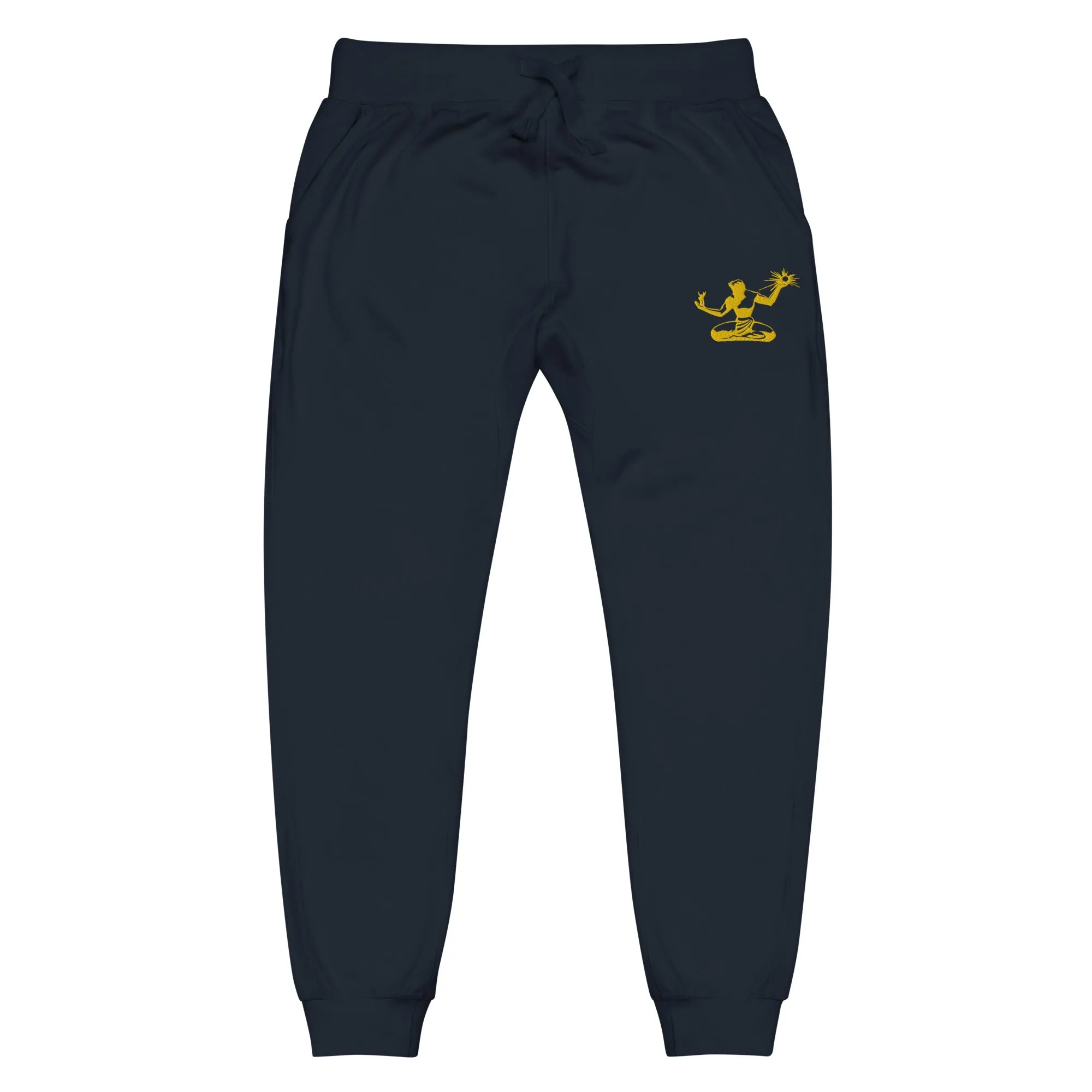 Spirit of Detroit Premium Embroidered Unisex Fleece Sweatpants - Navy / Gold