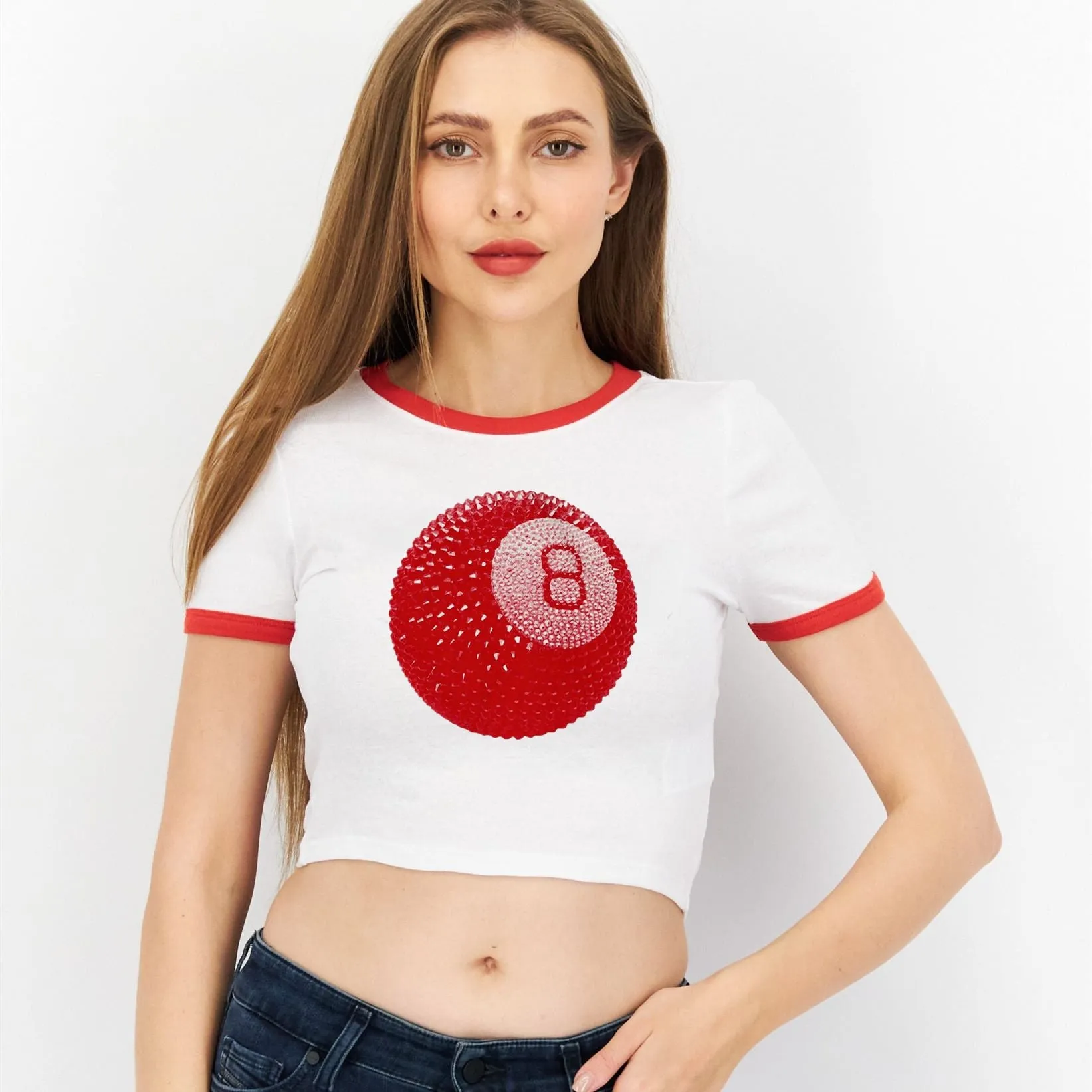 Street Internet Celebrity Hipster Magic Cropped Short Slim Fit Short Sleeved T shirt Women Clothing Summer