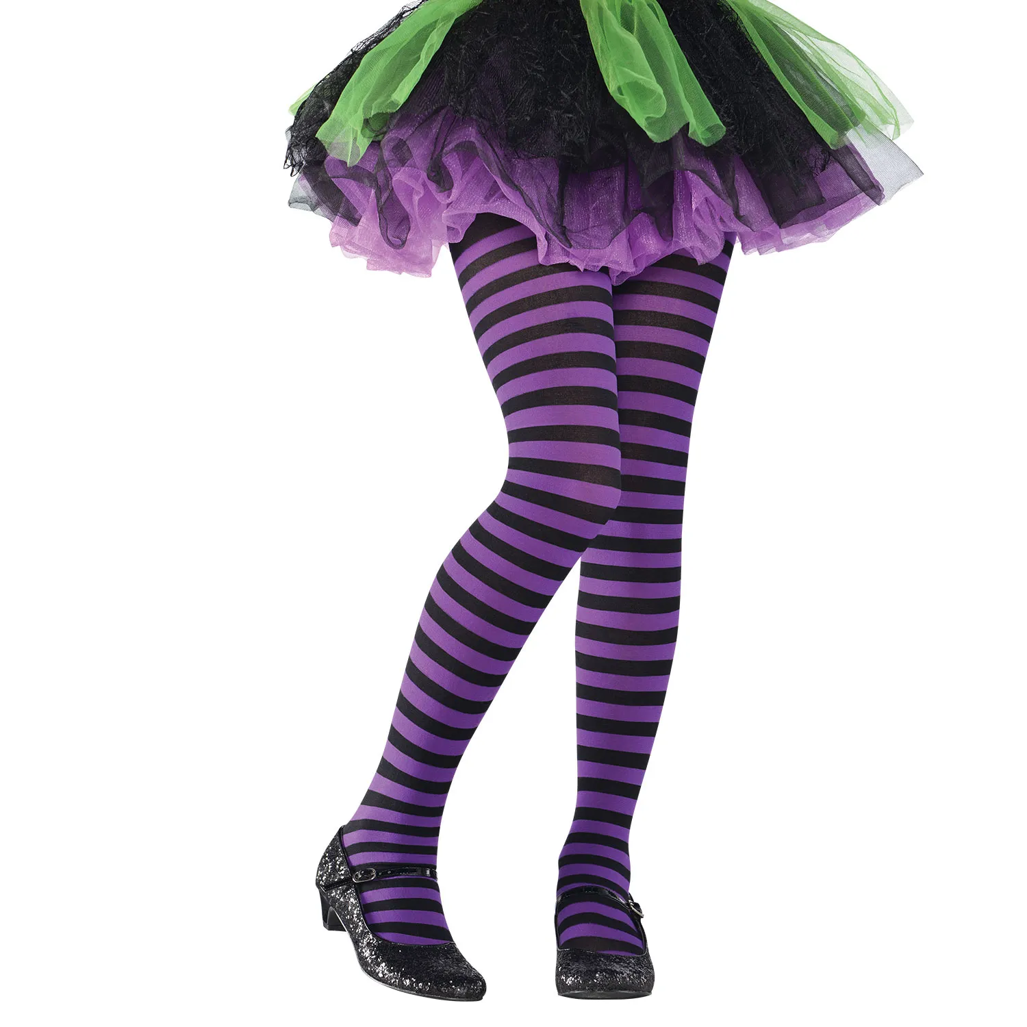 Stripy Tights- Purple