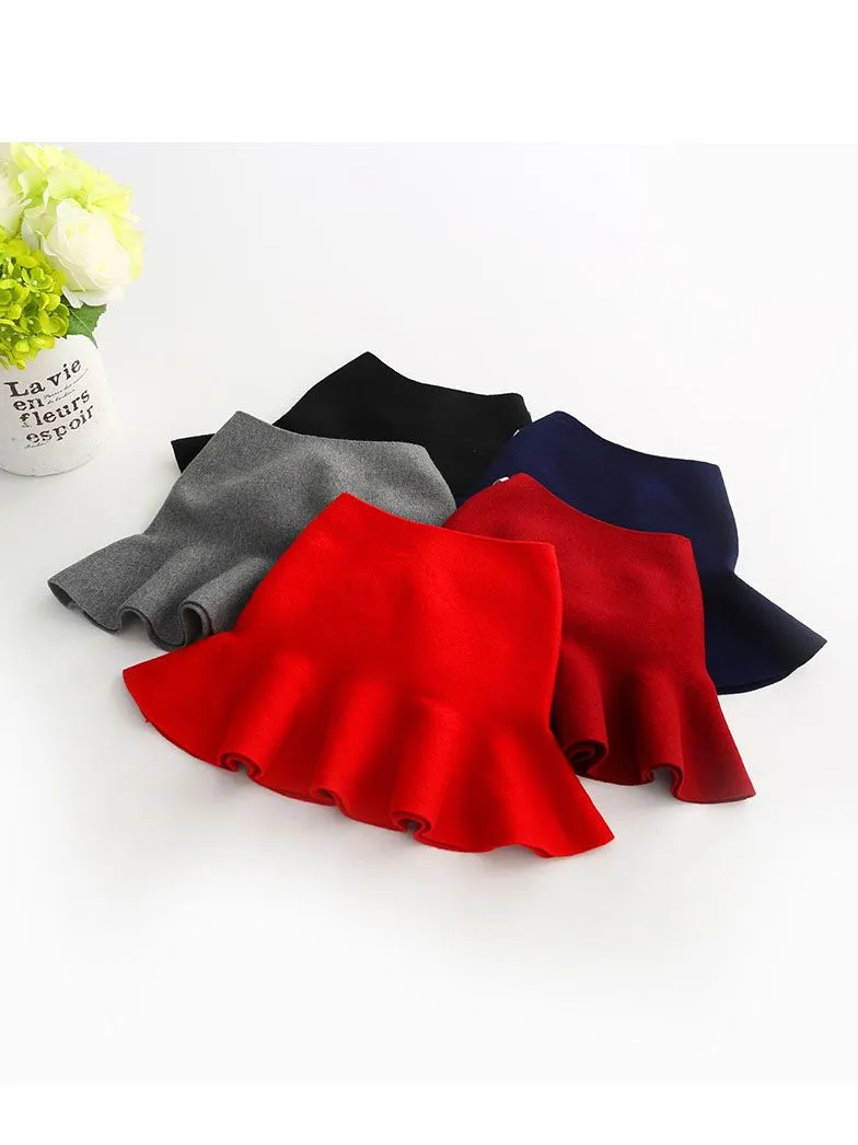 Stylish Toddler Girl Solid Color Knitted Skirt