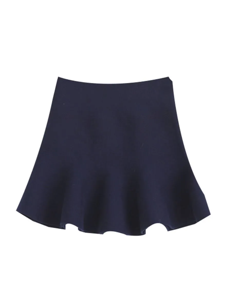 Stylish Toddler Girl Solid Color Knitted Skirt