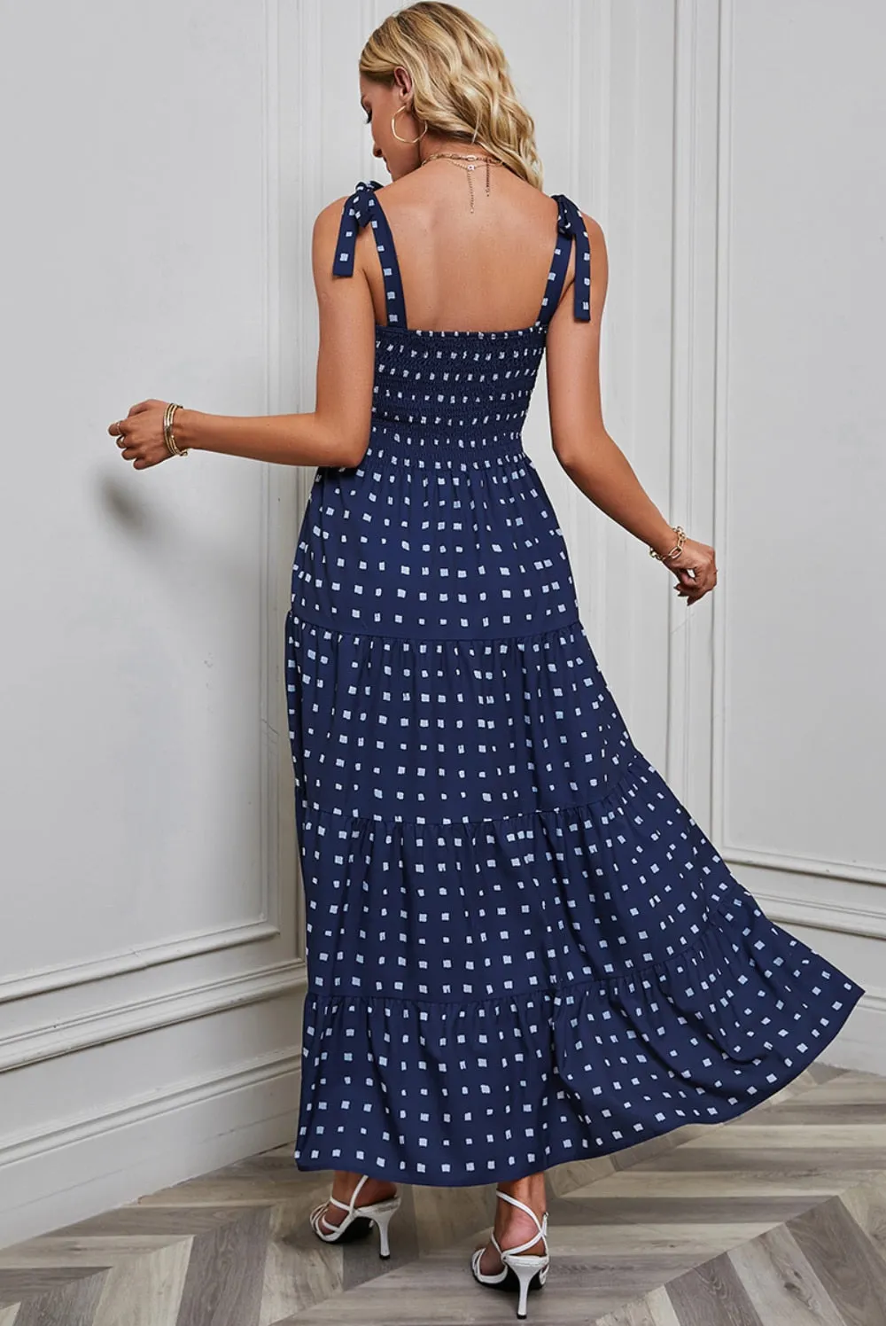 Summer Slit Dress Beach Dot Holiday Dresses for Women - WD8204