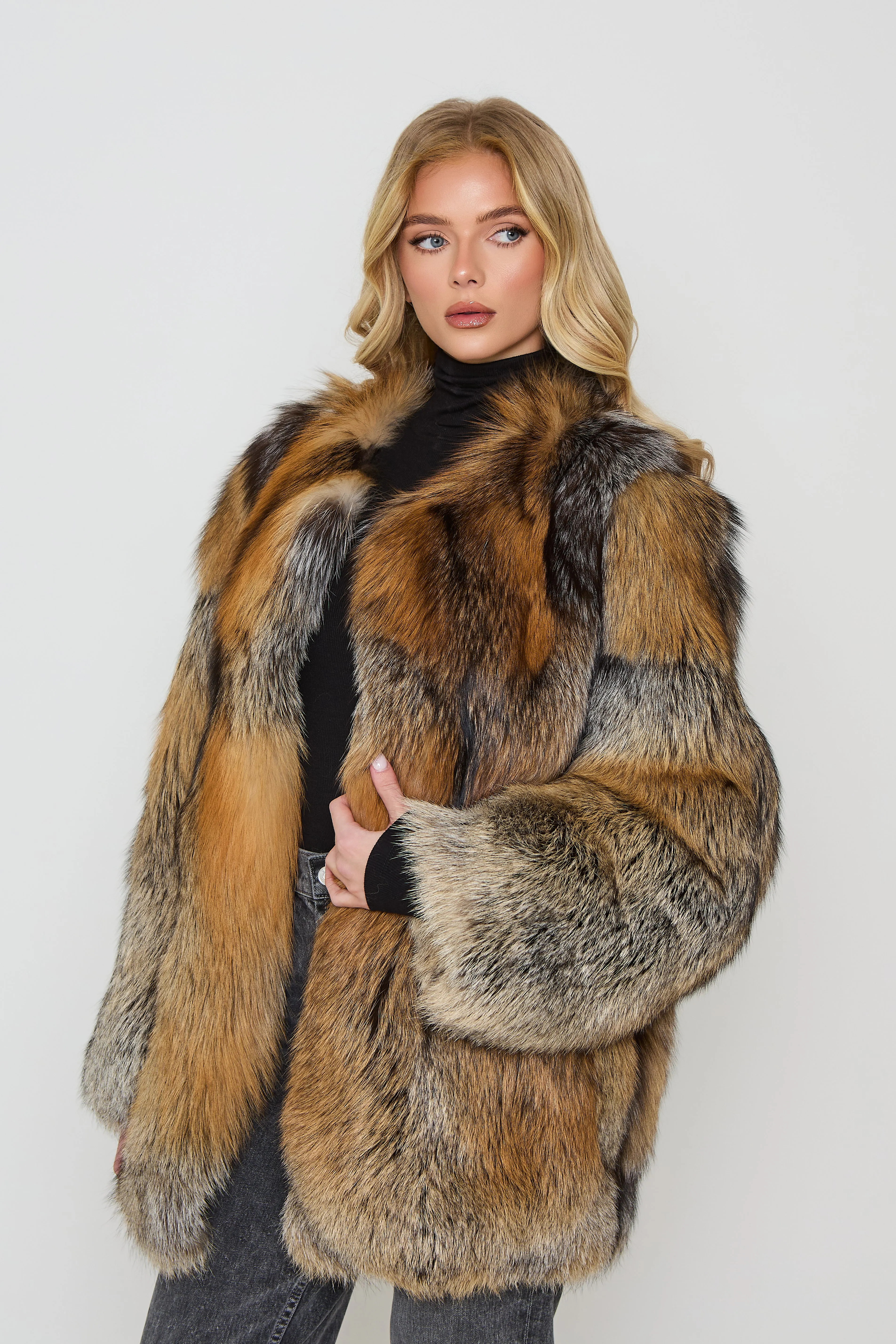 Talia Full Pelt Natural Fur Coat