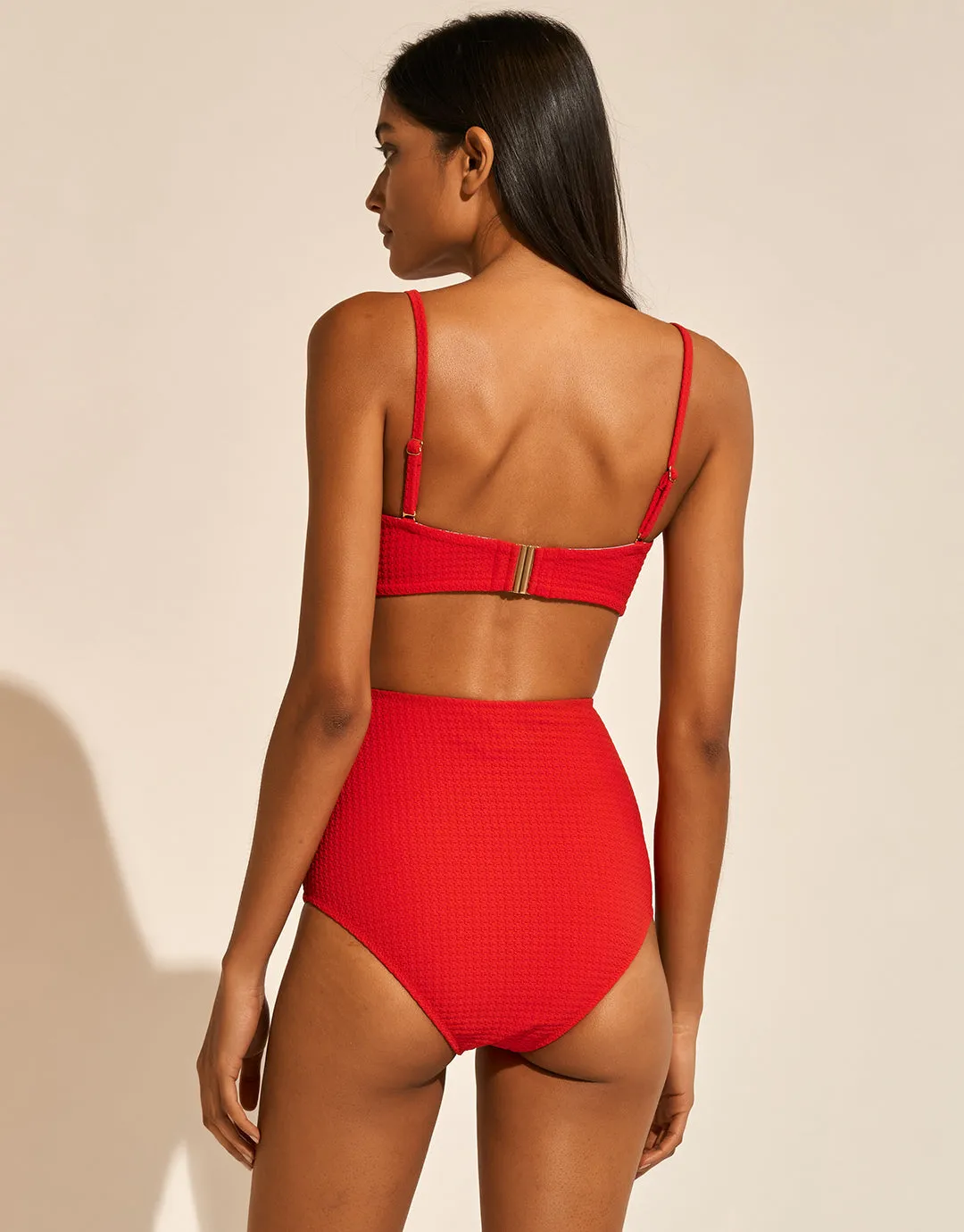 The Bloom High Waist Bikini Pant - Radiant Red