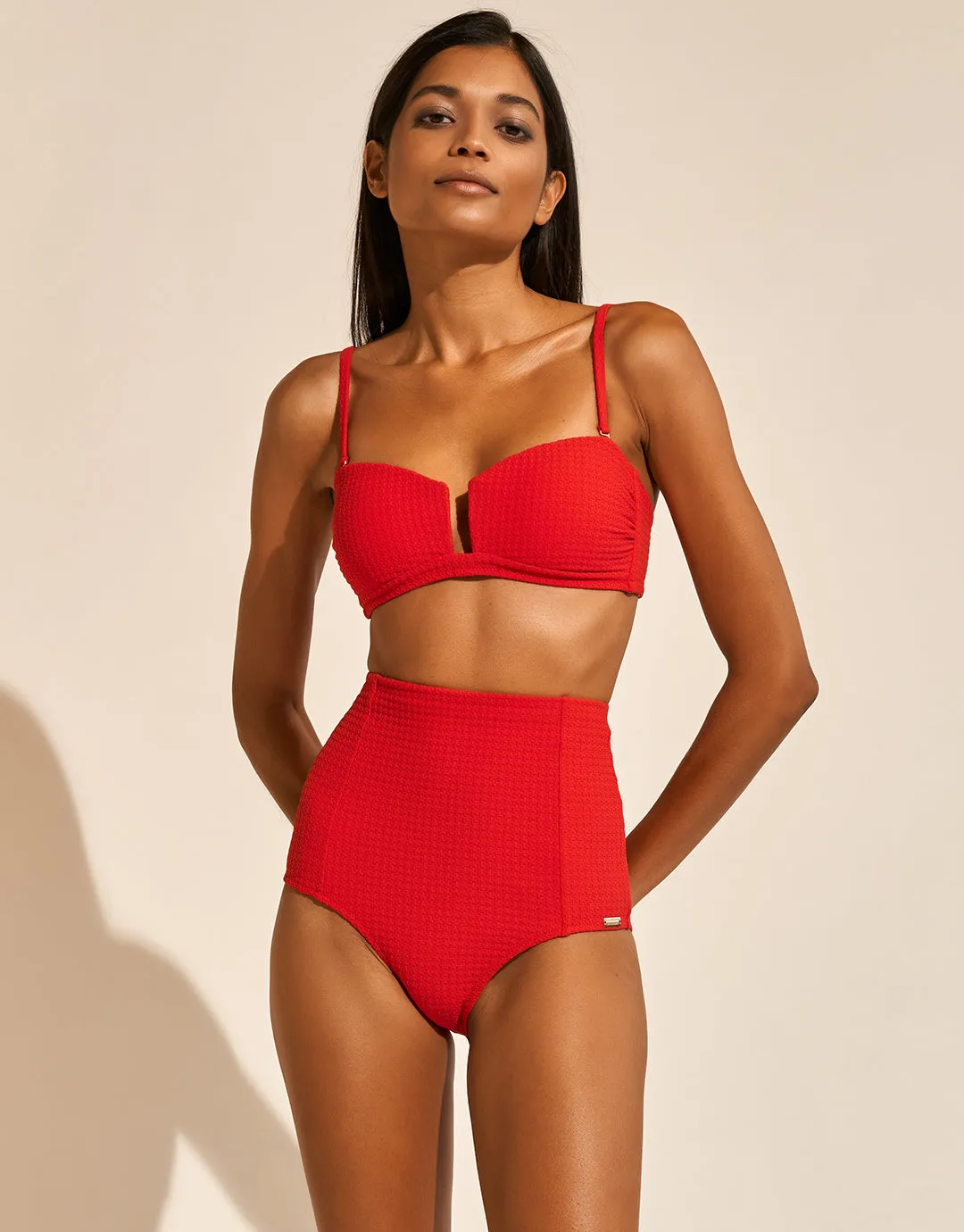 The Bloom High Waist Bikini Pant - Radiant Red