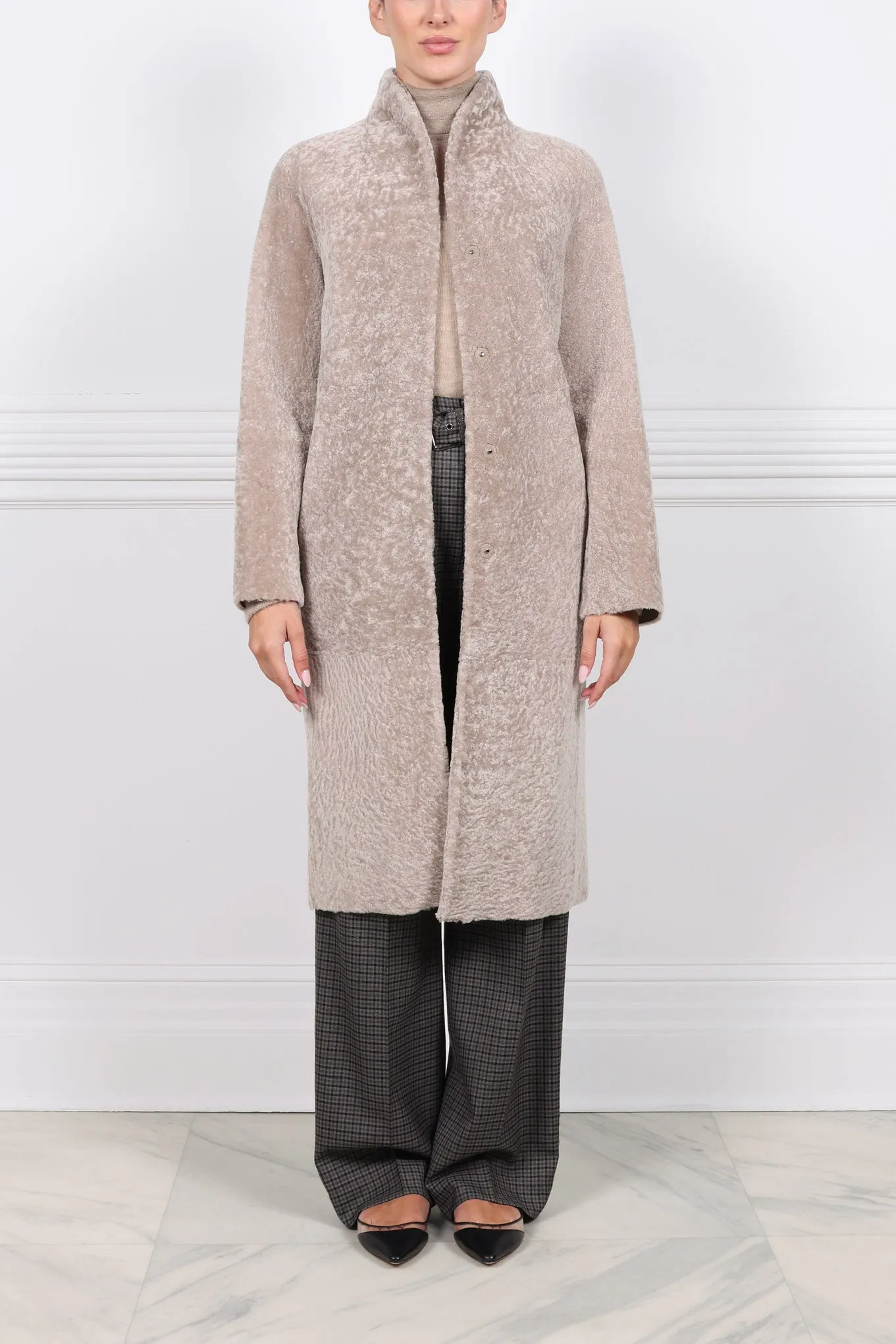 The Cleo Reversible Curly Shearling Coat