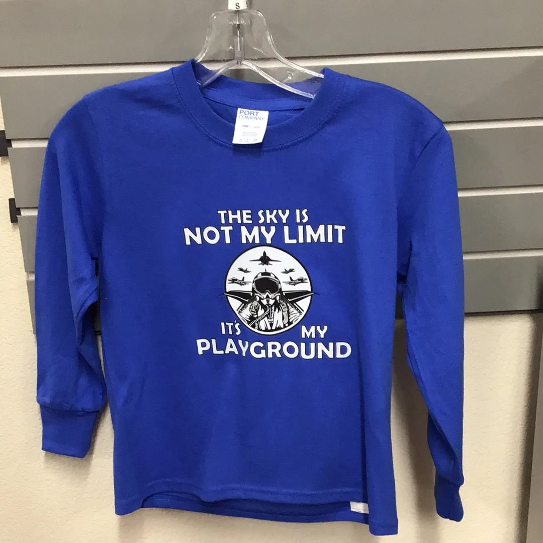 ‘The Sky Is Not My Limit, It’s My Playground’  Youth Long Sleeved T-Shirt