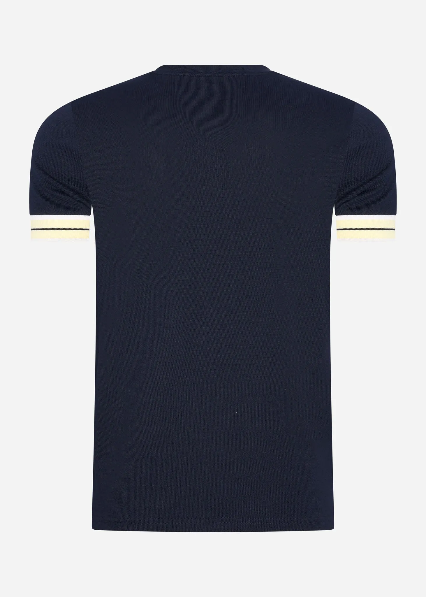 Tramline tipped pique t-shirt - navy