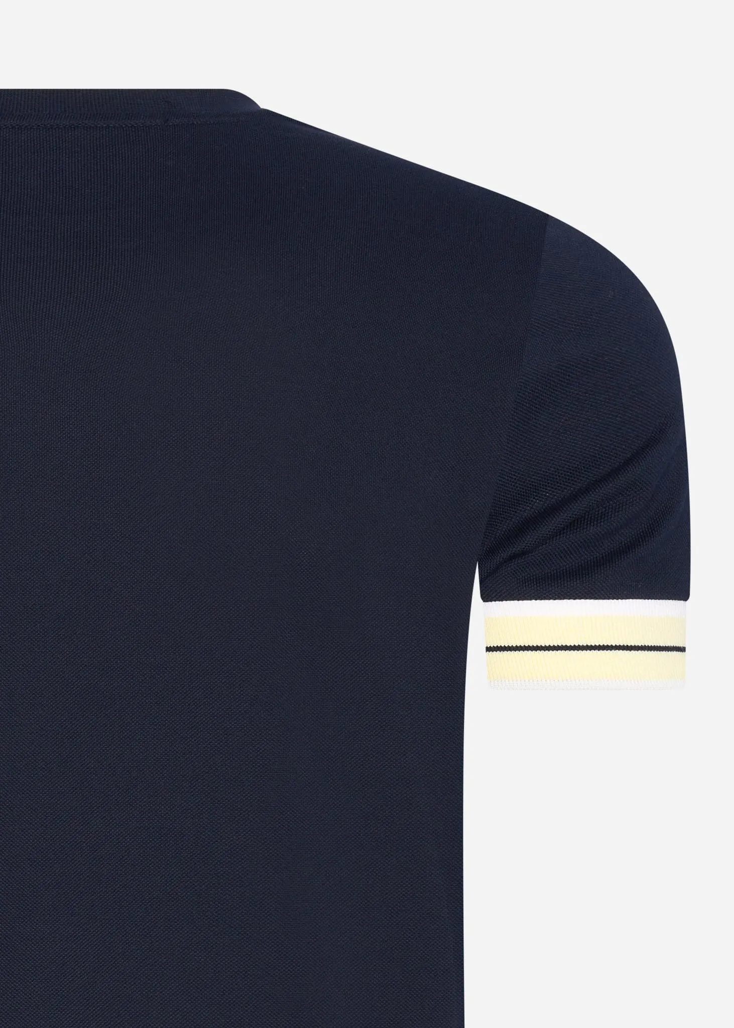 Tramline tipped pique t-shirt - navy