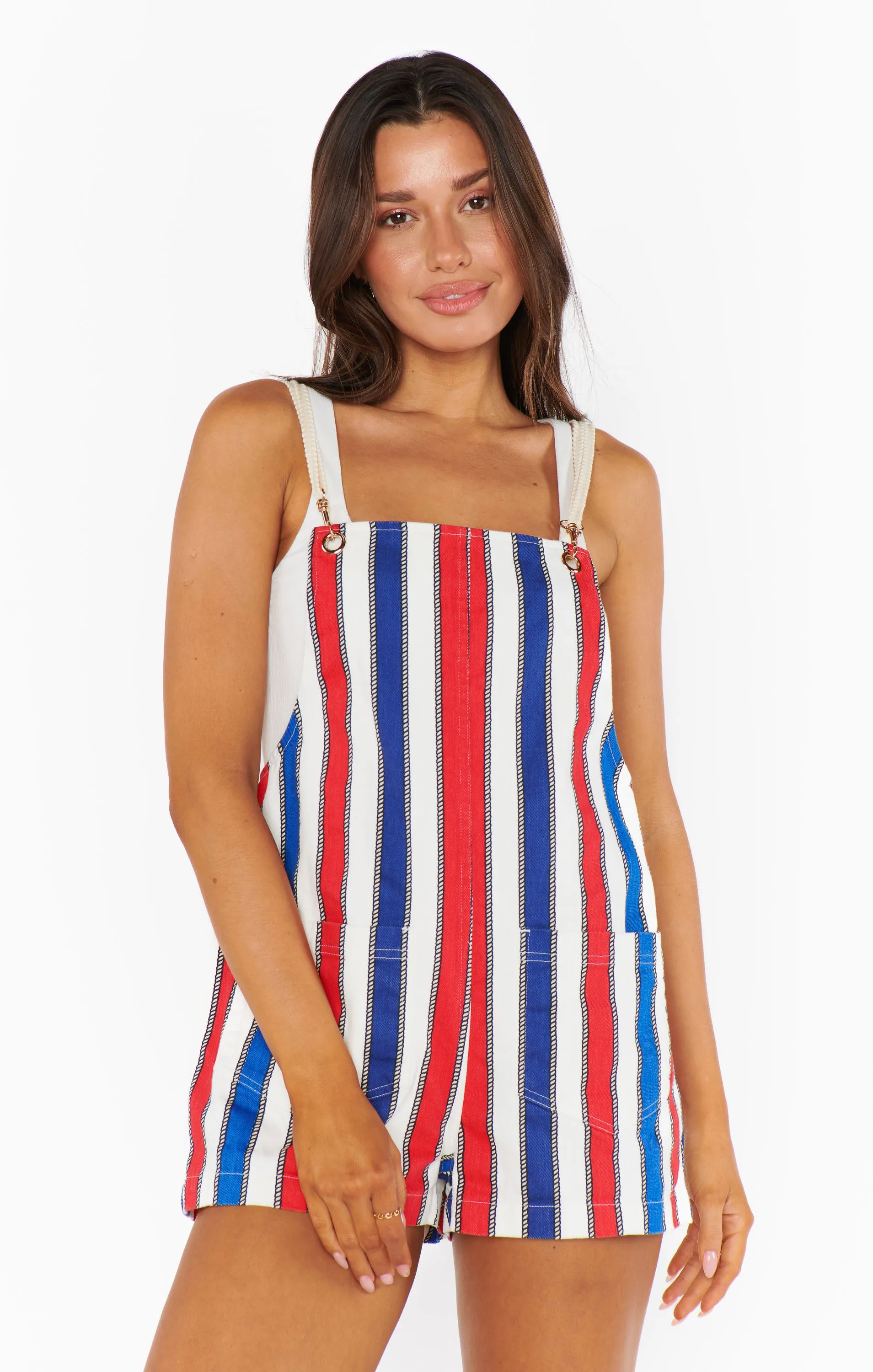 Trude Romper ~ Yacht Club Stripe Denim