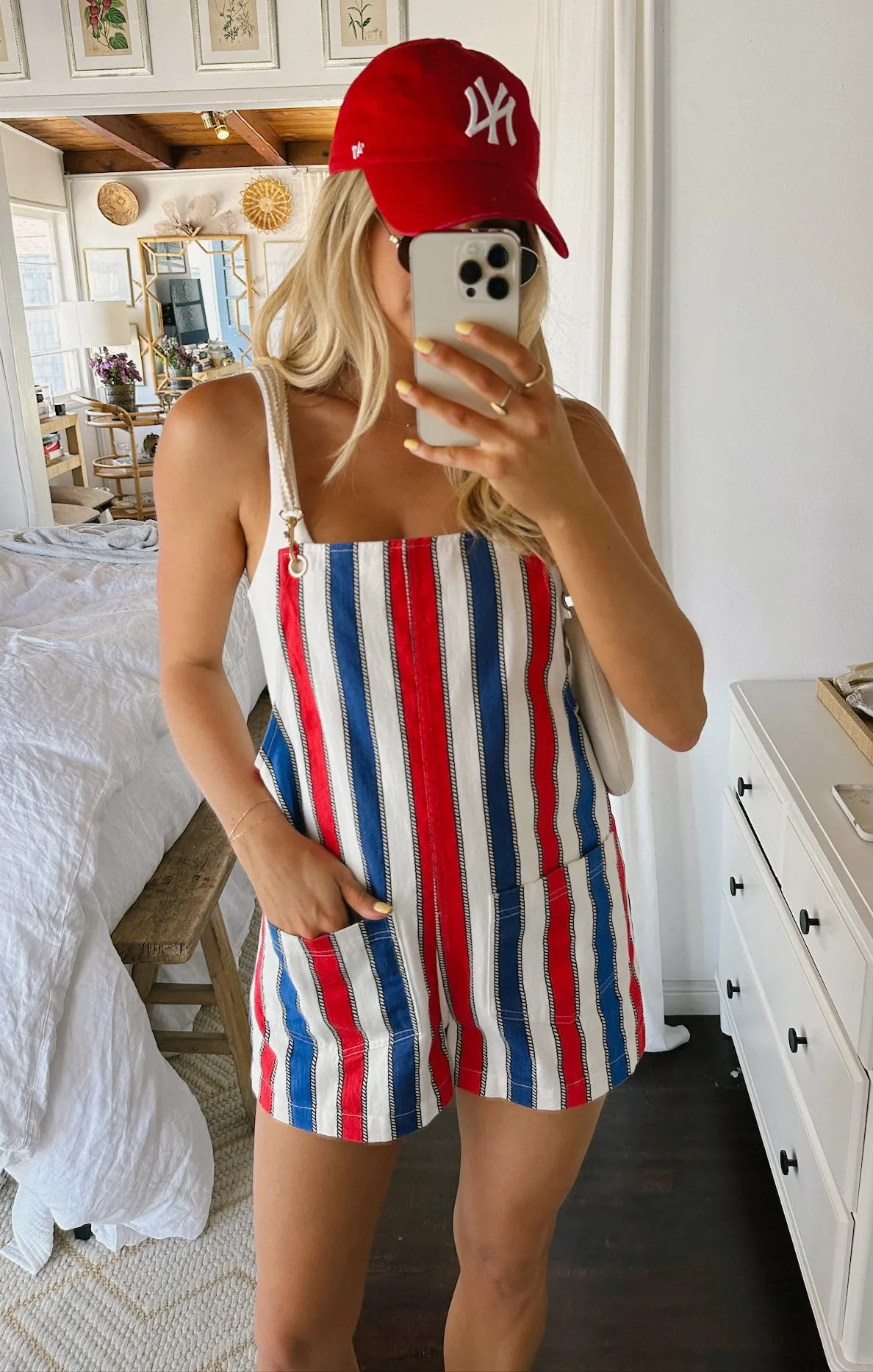 Trude Romper ~ Yacht Club Stripe Denim