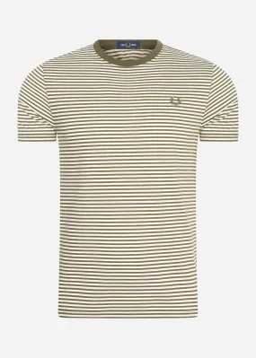 Two colour stripe t-shirt - military green