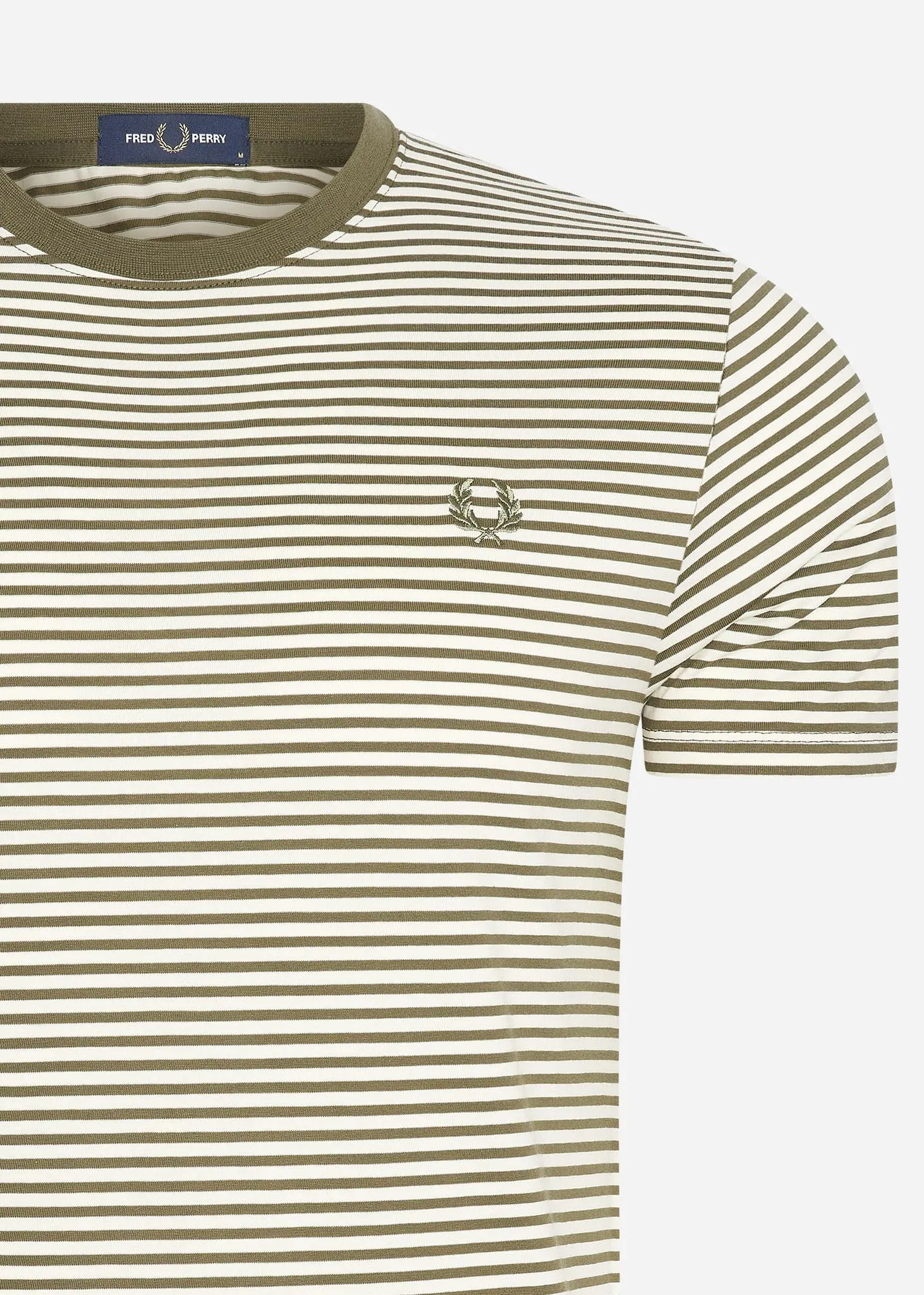 Two colour stripe t-shirt - military green