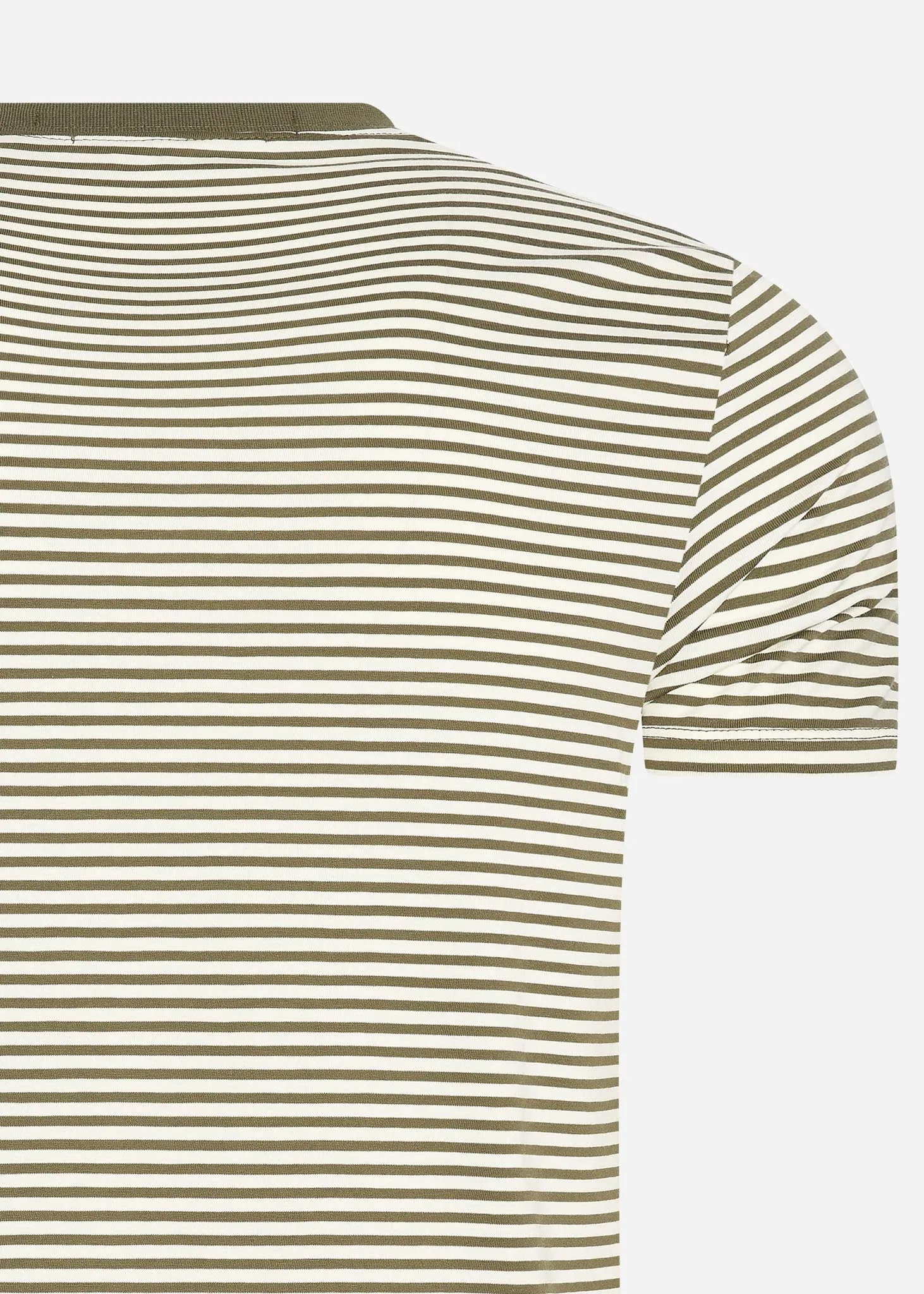 Two colour stripe t-shirt - military green