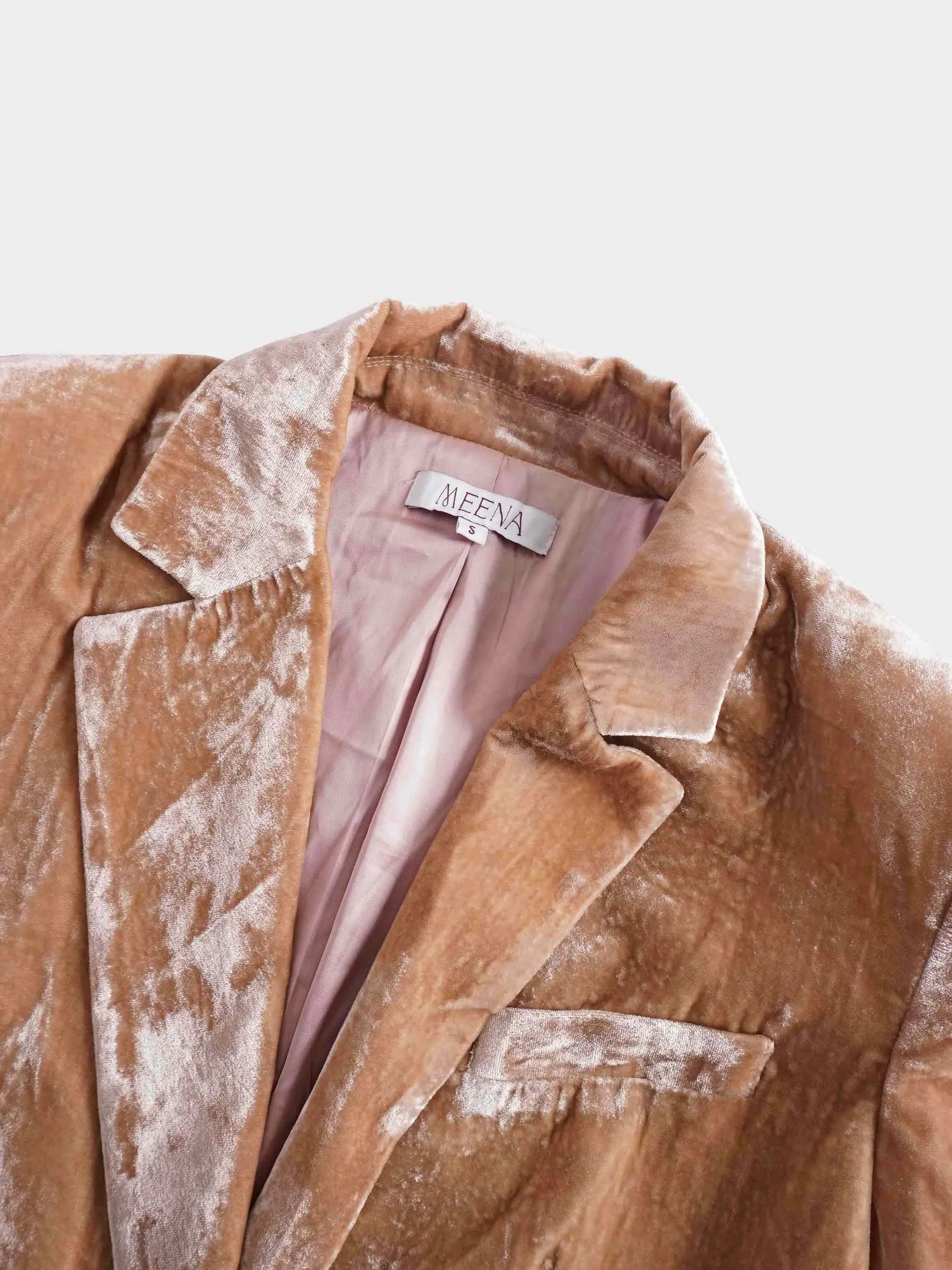 Velvet Blazer-Taupe