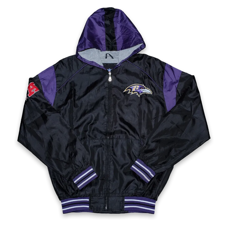 Vintage Baltimore Ravens Hooded Track Jacket Medium