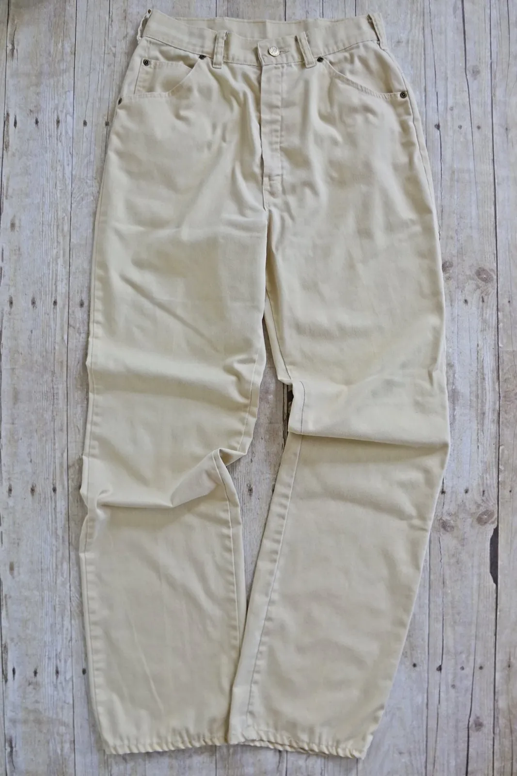 Vintage French Cream  High Rise Pants