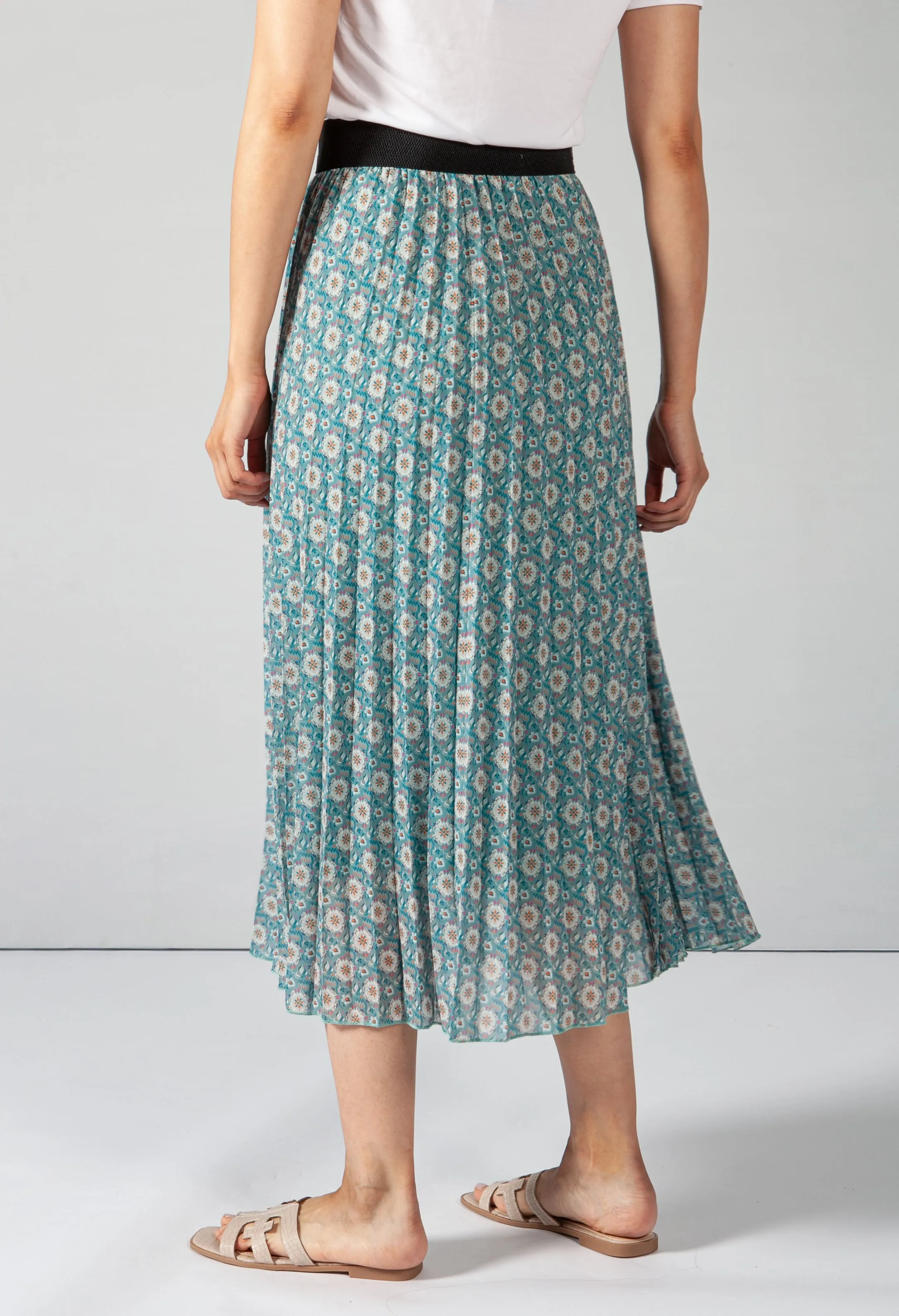 Vintage Print Mint Skirt