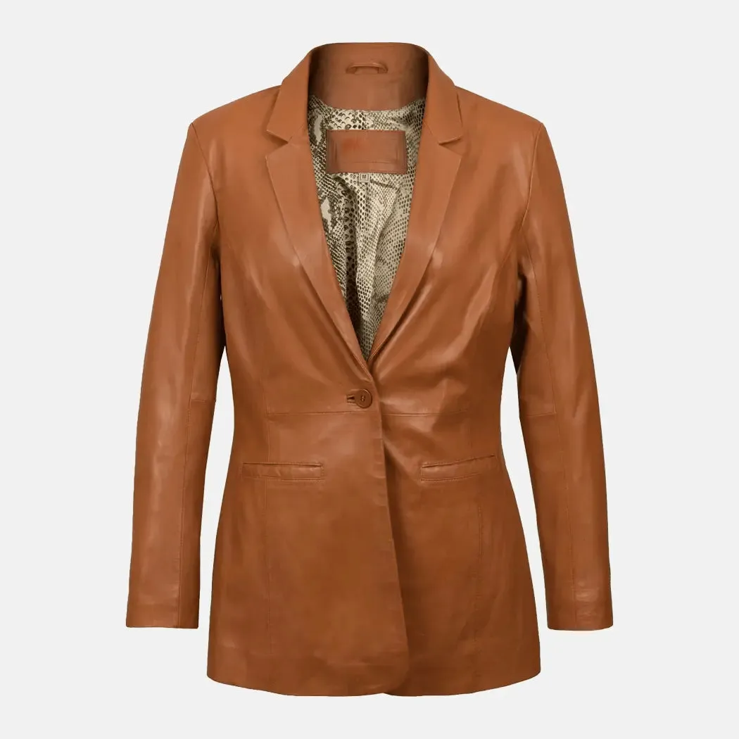 Vogue Velocity Leather Blazer For Women