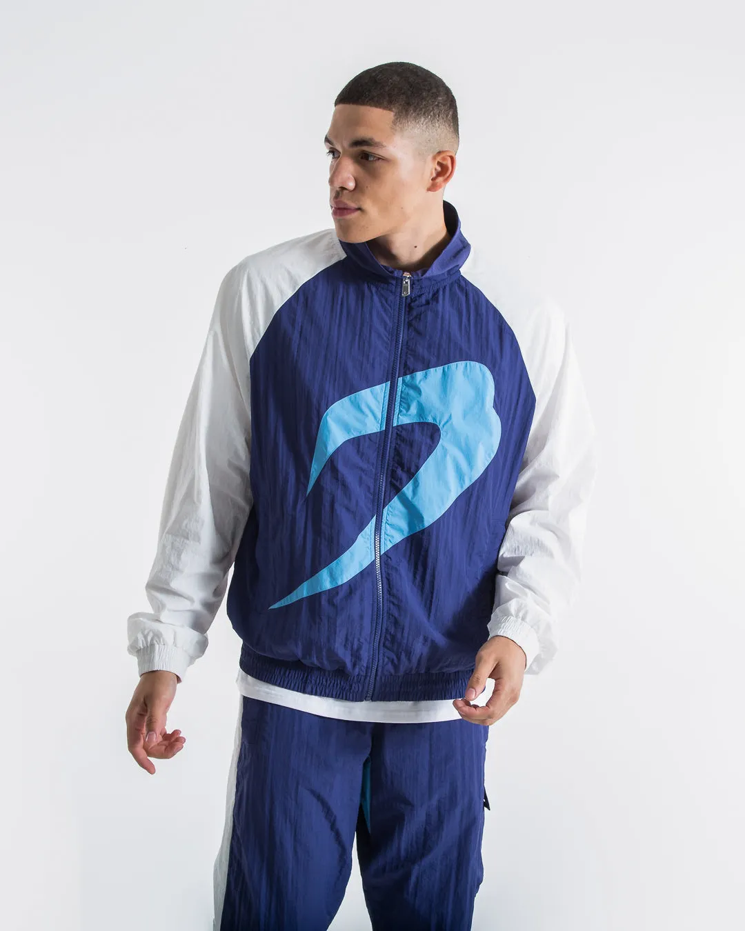 Walker Track Jacket - White/Navy