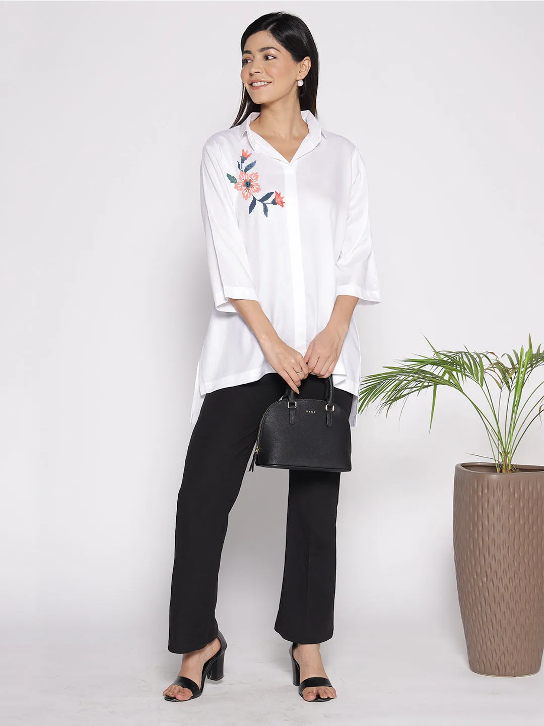 White Rayon ShirtTop - Magnolia