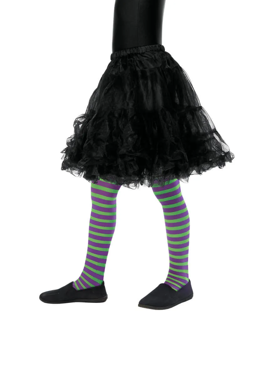 Wicked Witch Tights, Child, Purple & Green