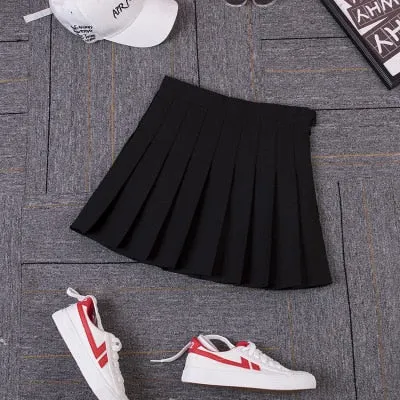 Wjczt Women Pleat Skirt Harajuku Preppy Style Plaid Skirts Mini Cute Japanese School Uniforms Ladies Jupe Kawaii Skirt Saia Faldas