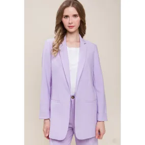 Woven Solid Lavender Blazer