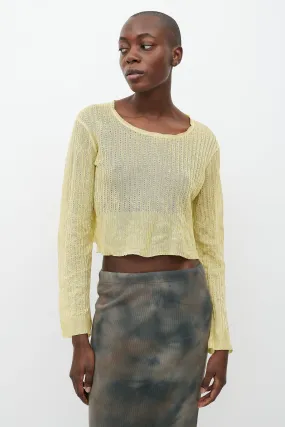 Yellow Cropped Knit Top