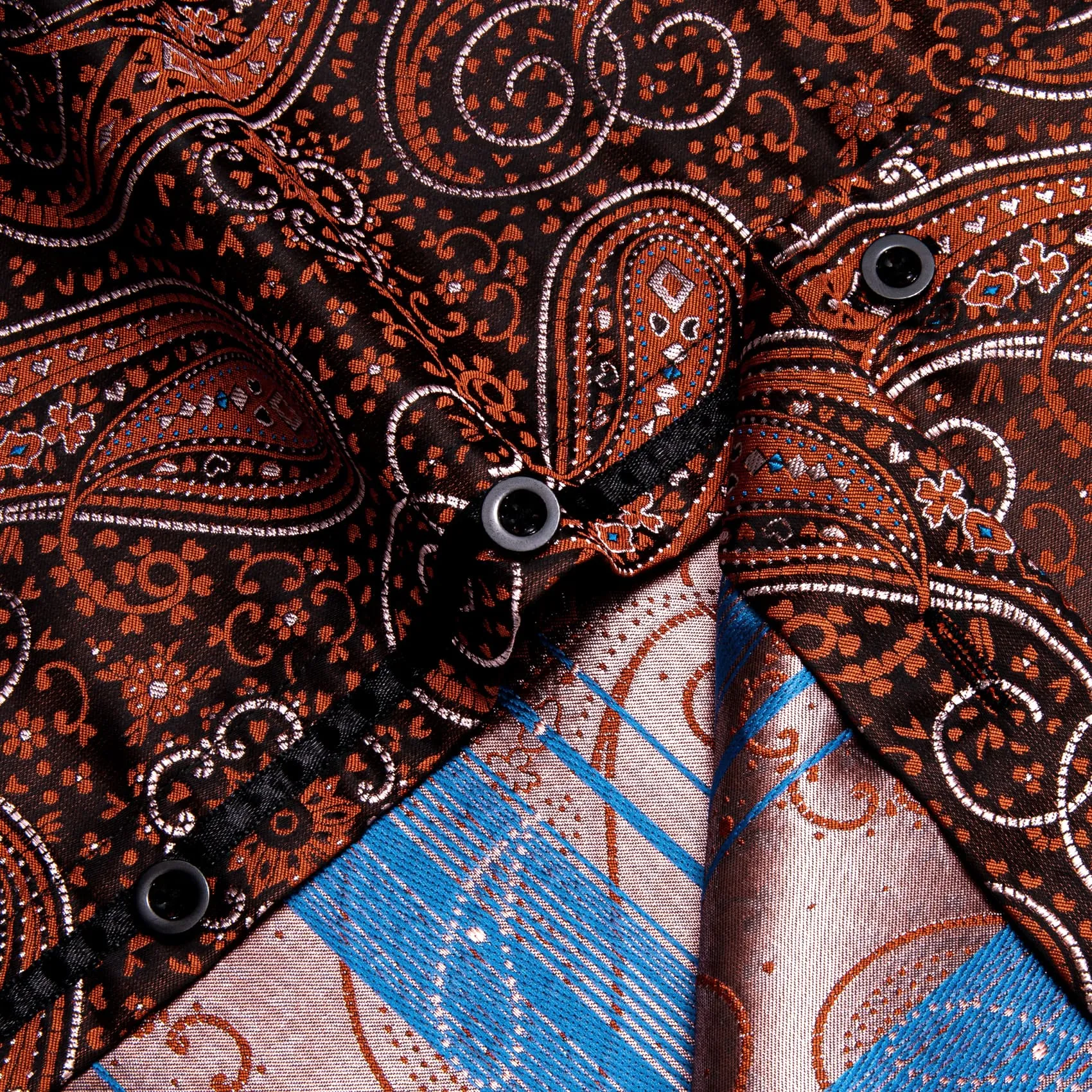 YourTies $41.25 Dinner Shirts Brown Orange White Jacquard Paisley Dress Shirt